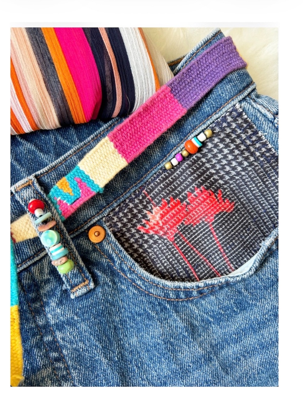 MADEWELL • Boho Embellished Curvy Perfect Vintage JeansBead & Floral Detail